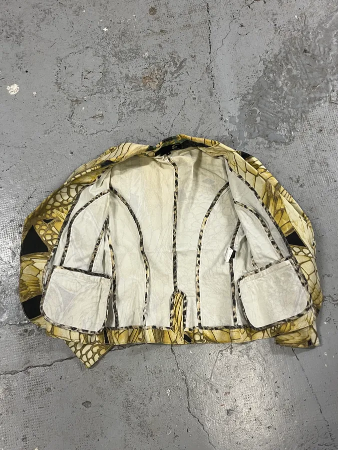 2000s Cavalli Yellow Fish Scales Blazer Jacket - Image 8