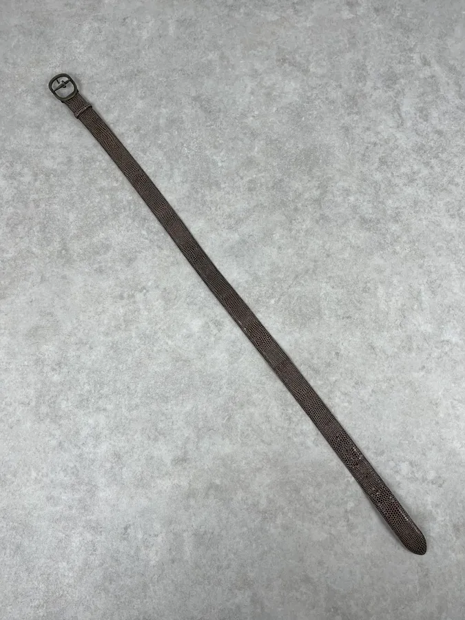 2000s Cesare Paciotti Dagger Brown Leather Scale Belt - Image 8