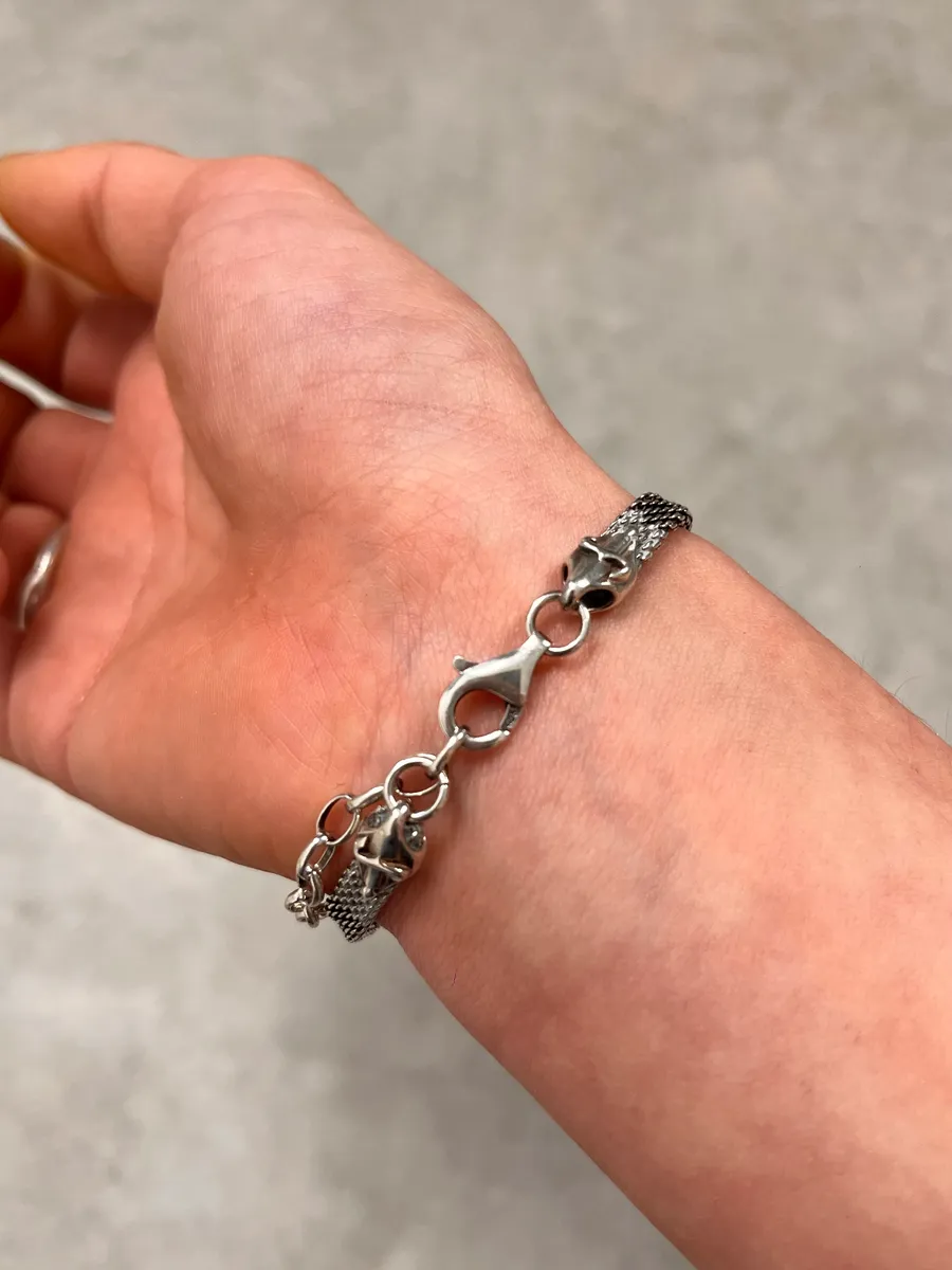 2000s Cesare Paciotti Dagger Silver Bracelet - Image 4
