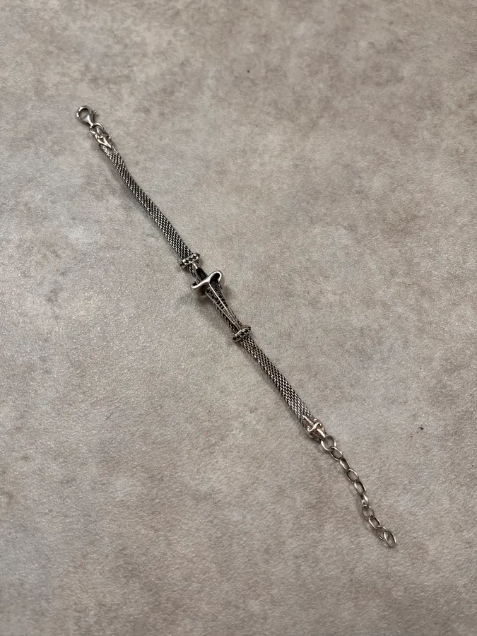 2000s Cesare Paciotti Dagger Silver Bracelet - Image 5