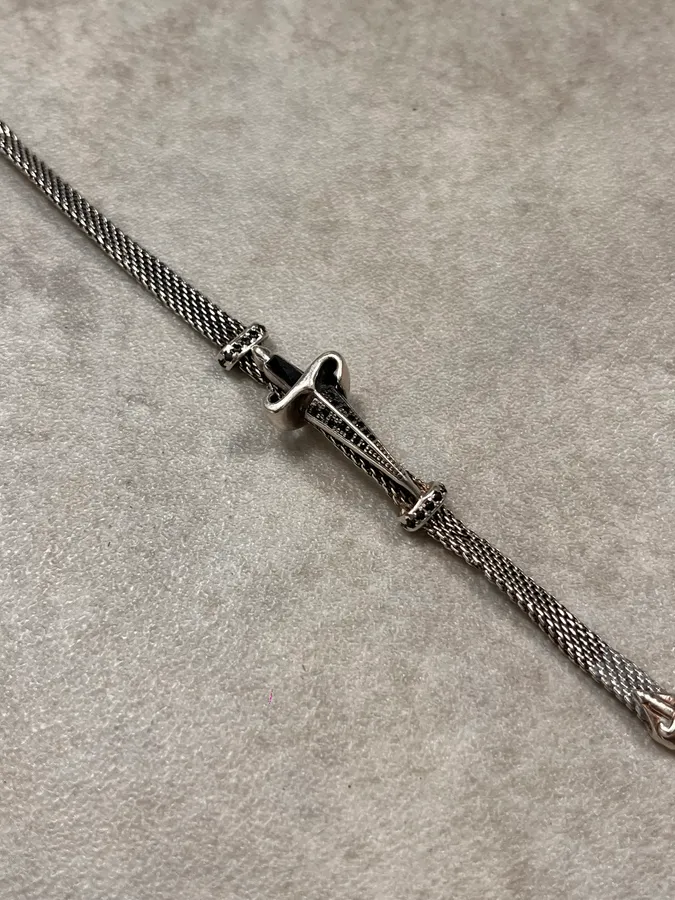 2000s Cesare Paciotti Dagger Silver Bracelet - Image 6