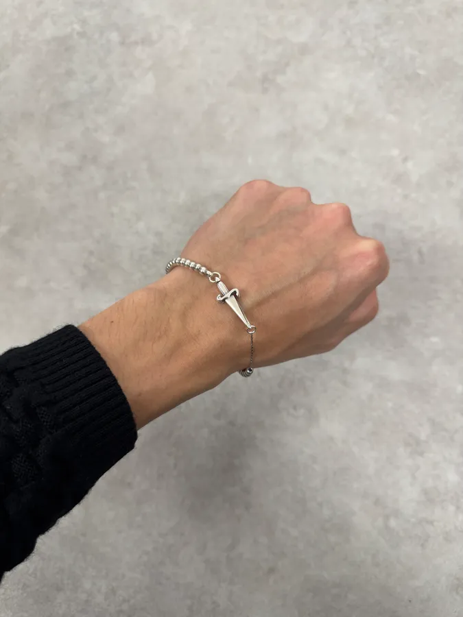 2000s Cesare Paciotti Dagger Silver Bracelet