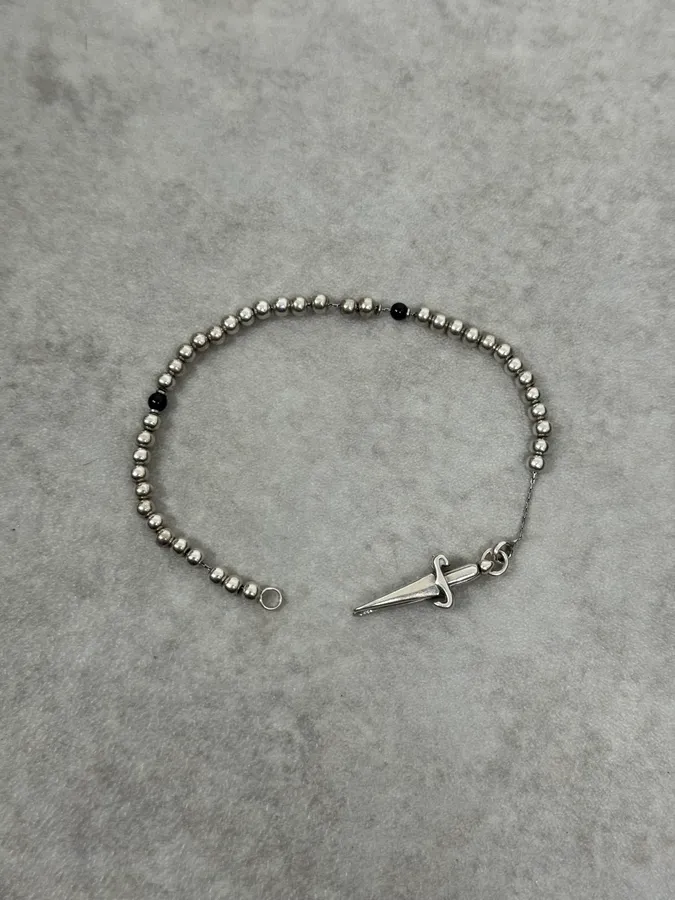 2000s Cesare Paciotti Dagger Silver Bracelet - Image 2