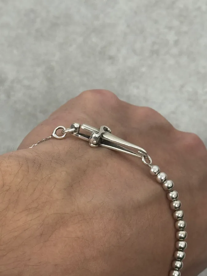 2000s Cesare Paciotti Dagger Silver Bracelet - Image 7