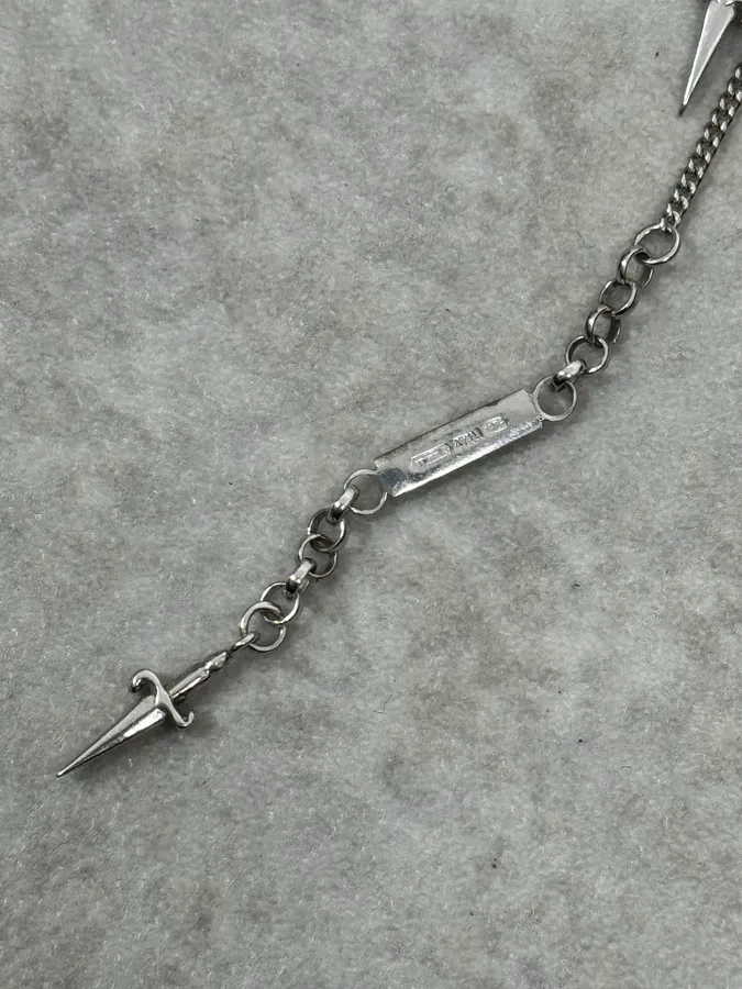 2000s Cesare Paciotti Multi Daggers Silver Bracelet - Image 3
