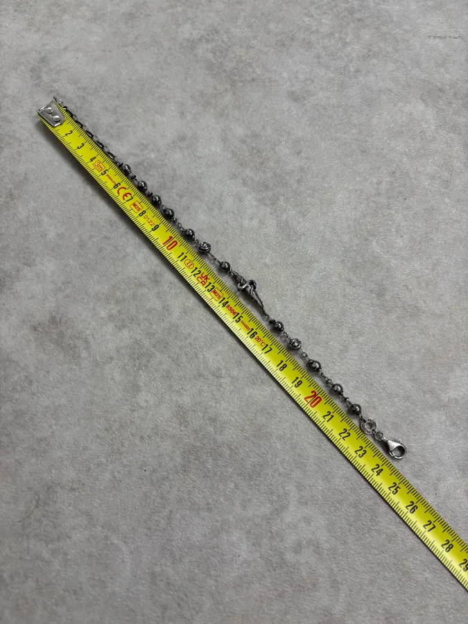 2000s Cesare Paciotti Silver Beaded Dagger Bracelet - Image 8