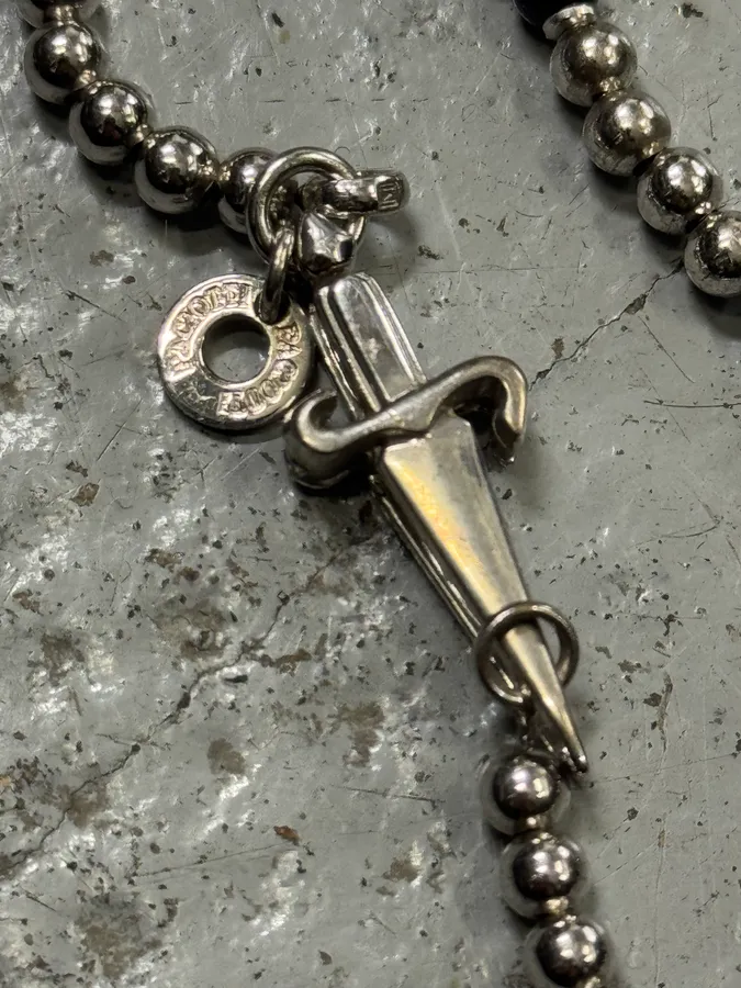 2000s Cesare Paciotti Silver Pearls Dagger Bracelet - Image 3