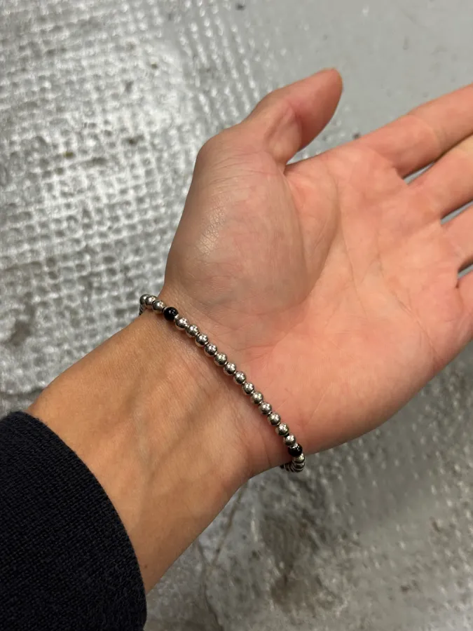 2000s Cesare Paciotti Silver Pearls Dagger Bracelet - Image 4