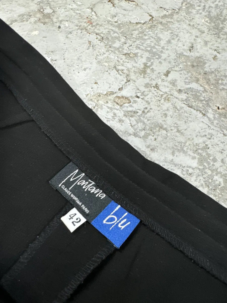 2000s Claude Montana Black Lines Sweatpants - Image 6