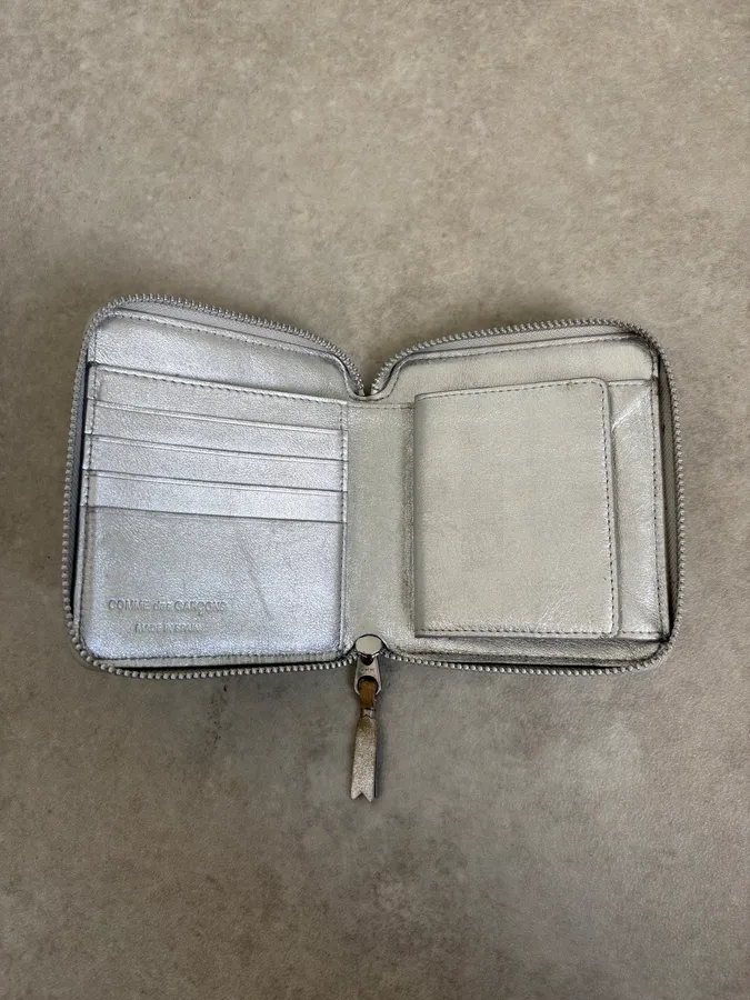 2000s Comme des Garçons Geometric Shapes Silver Wallet - Image 3
