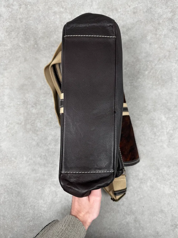 2000s Cow Pony Hair Leather Shoulder Bag - Image 10