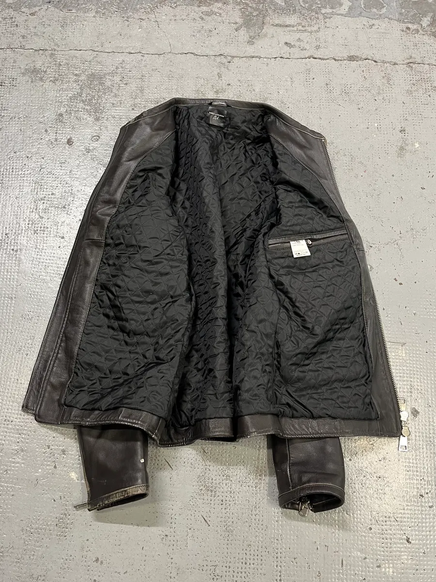 2000s Daniele Alessandrini Aged Brown Leather Jacket - Image 9