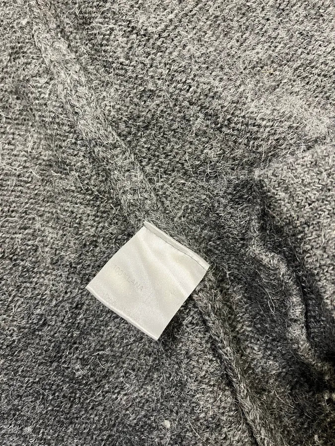 2000s Daniele Alessandrini Asymmetrical Grey Wool Sweater - Image 11