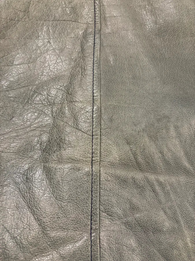 2000s Daniele Alessandrini Avant-Garde Trucker Grey Leather Jacket - Image 9