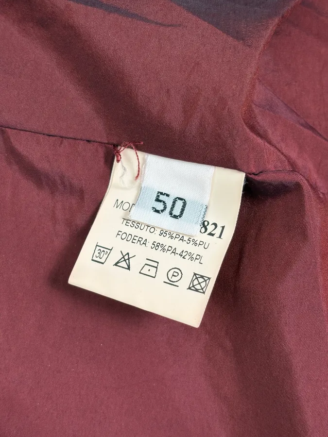 2000s Daniele Alessandrini Bordeaux Patent British Puffer Jacket - Image 10