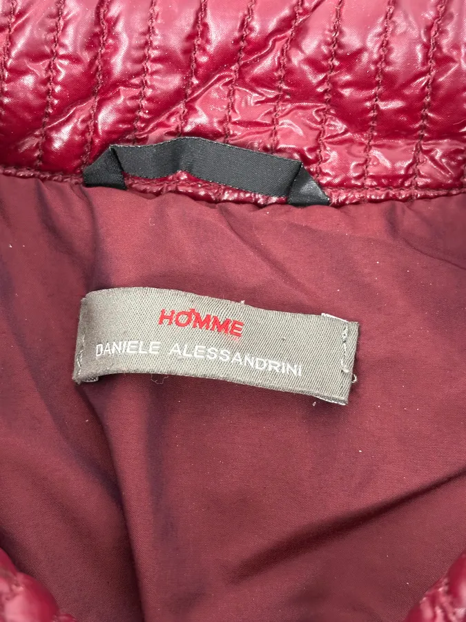 2000s Daniele Alessandrini Bordeaux Patent British Puffer Jacket - Image 9