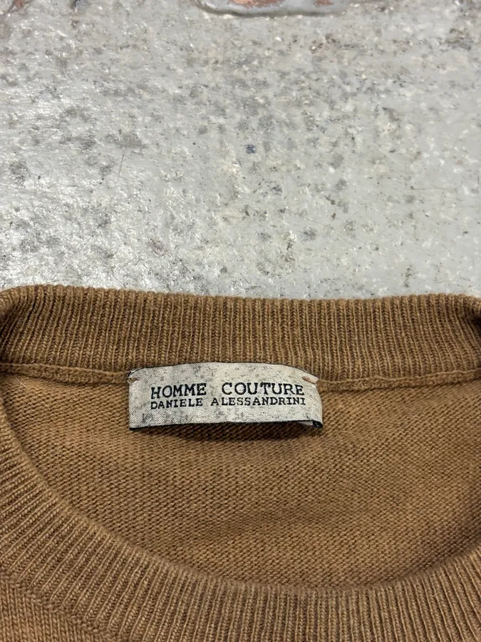 2000s Daniele Alessandrini Brown Japan Wool Sweater - Image 7