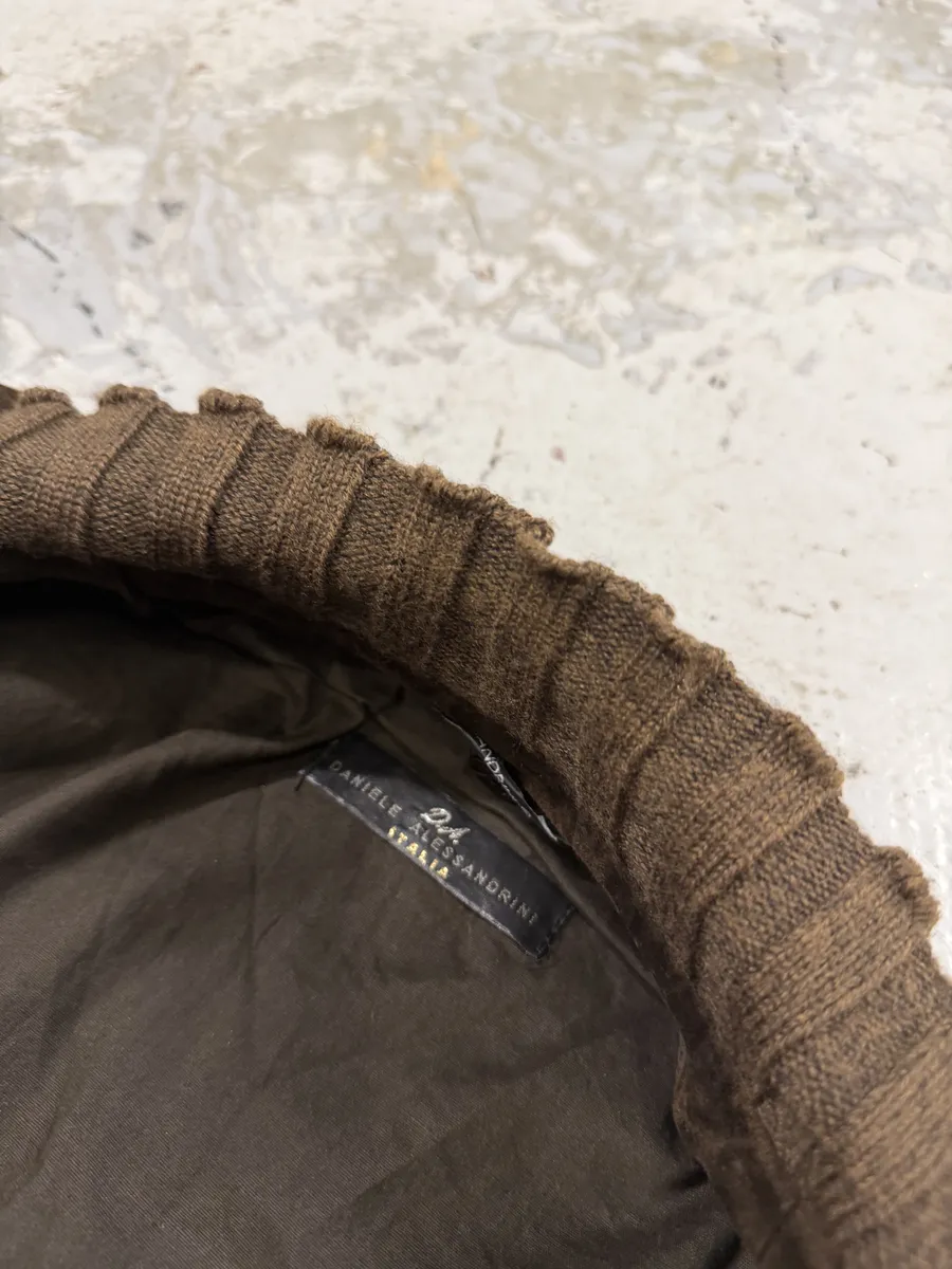 2000s Daniele Alessandrini Brown Suede Leather Distressed Bomber Jacket - Image 8