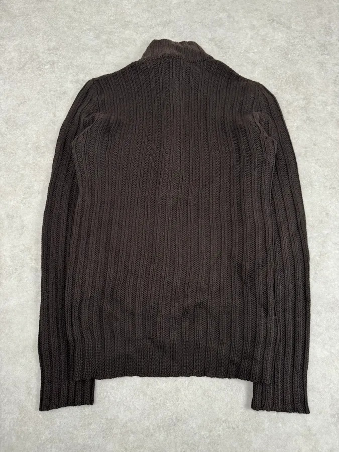 2000s Daniele Alessandrini Brown Wool Buttoned Sweater - Image 7