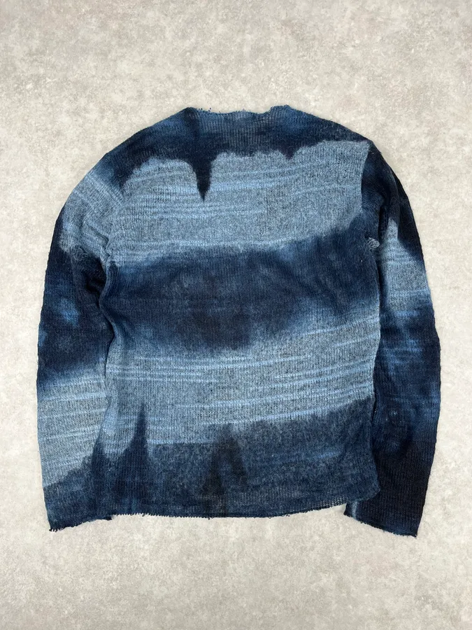 2000s Daniele Alessandrini Dark Blue Shadow Sweater - Image 2