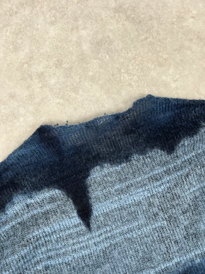 2000s Daniele Alessandrini Dark Blue Shadow Sweater - Image 8