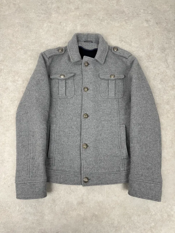 2000s Daniele Alessandrini Grey Classy Buttoned Jacket