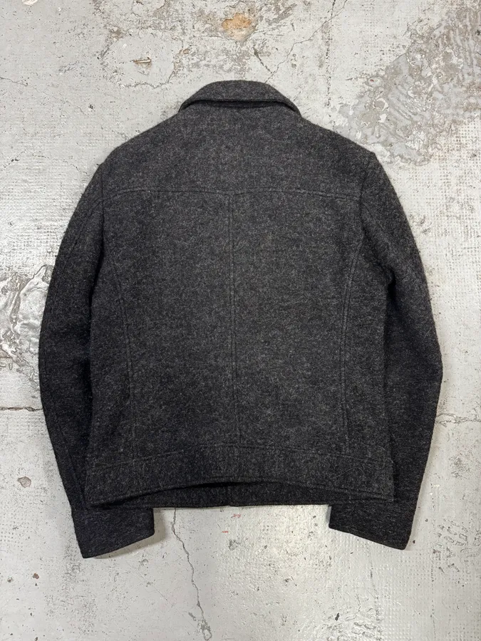 2000s Daniele Alessandrini Grey Classy Wool Buttoned Jacket - Image 4