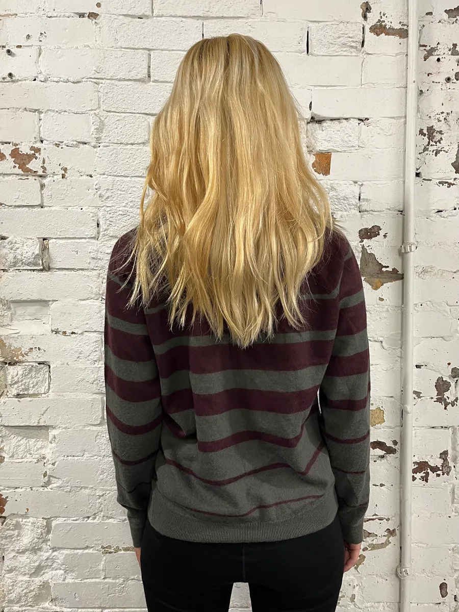 2000s Daniele Alessandrini Grey & Purple Wool Sweater - Image 3