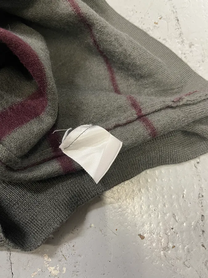 2000s Daniele Alessandrini Grey & Purple Wool Sweater - Image 9