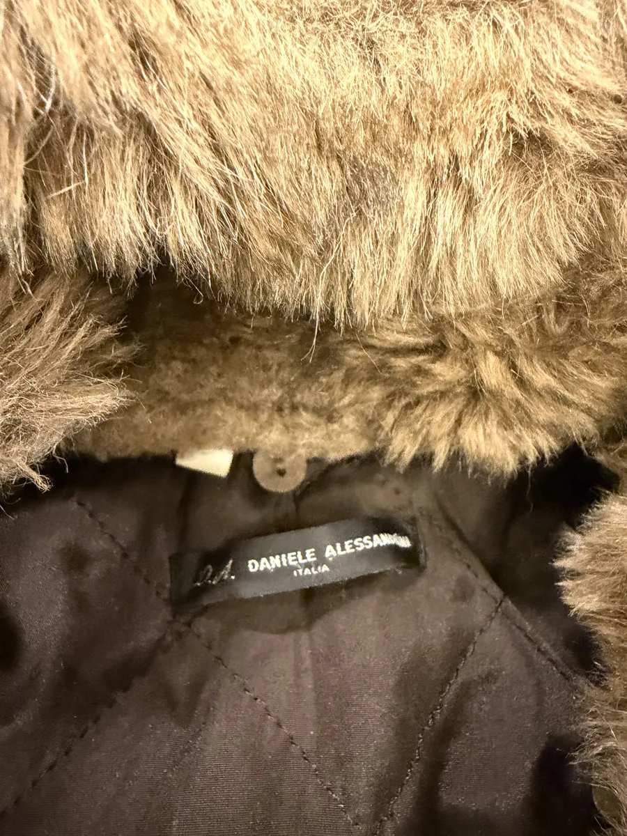 2000s Daniele Alessandrini Military Green Fur Hooded Jacket - Image 7