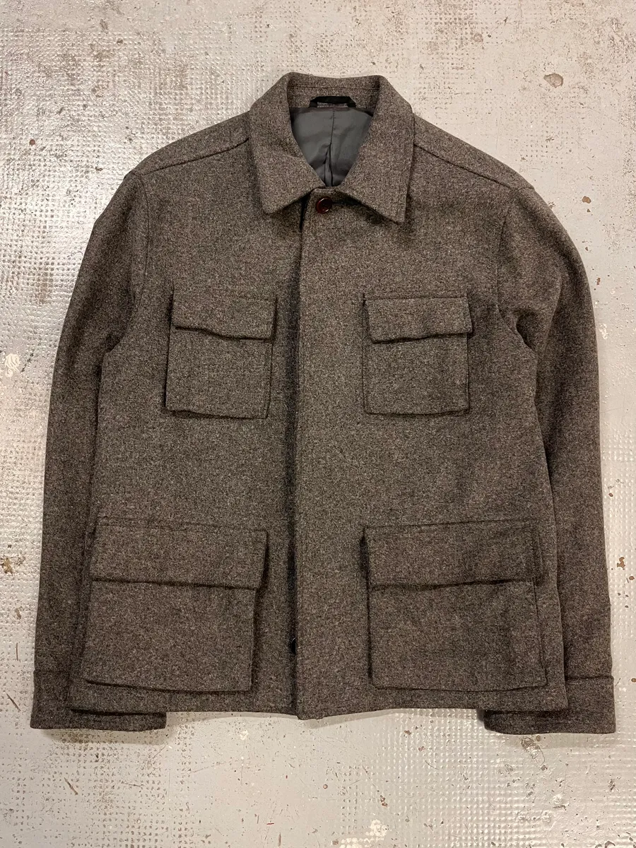 2000s Daniele Alessandrini Multi-Pockets Grey Wool Jacket