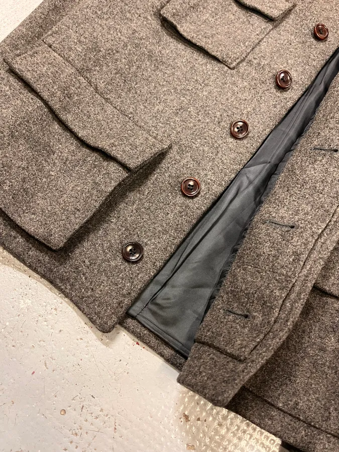 2000s Daniele Alessandrini Multi-Pockets Grey Wool Jacket - Image 6