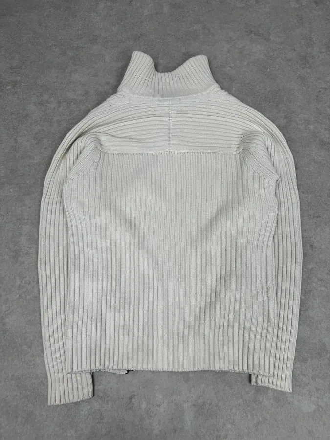 2000S Daniele Alessandrini Multi-Zip Creamy White Wool Sweater - Image 8