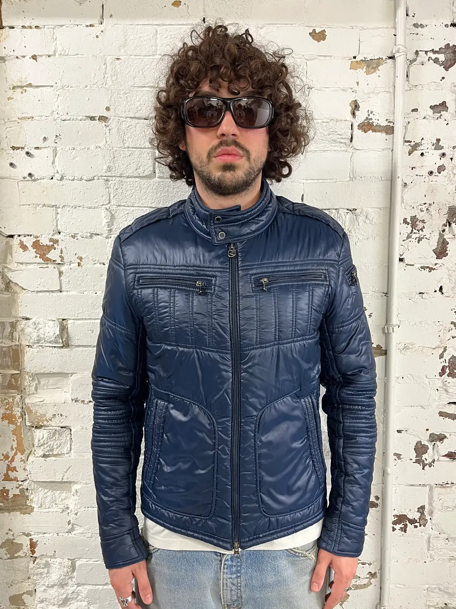 2000s Daniele Alessandrini Navy Puffer Jacket - Image 2
