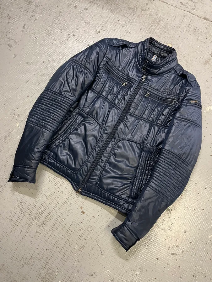 2000s Daniele Alessandrini Navy Puffer Jacket - Image 4