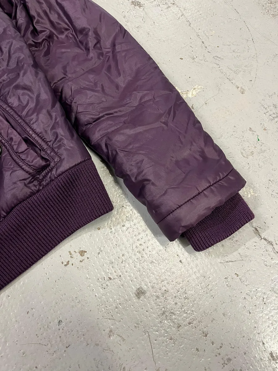 2000s Daniele Alessandrini Purple Patent British Puffer Jacket - Image 7
