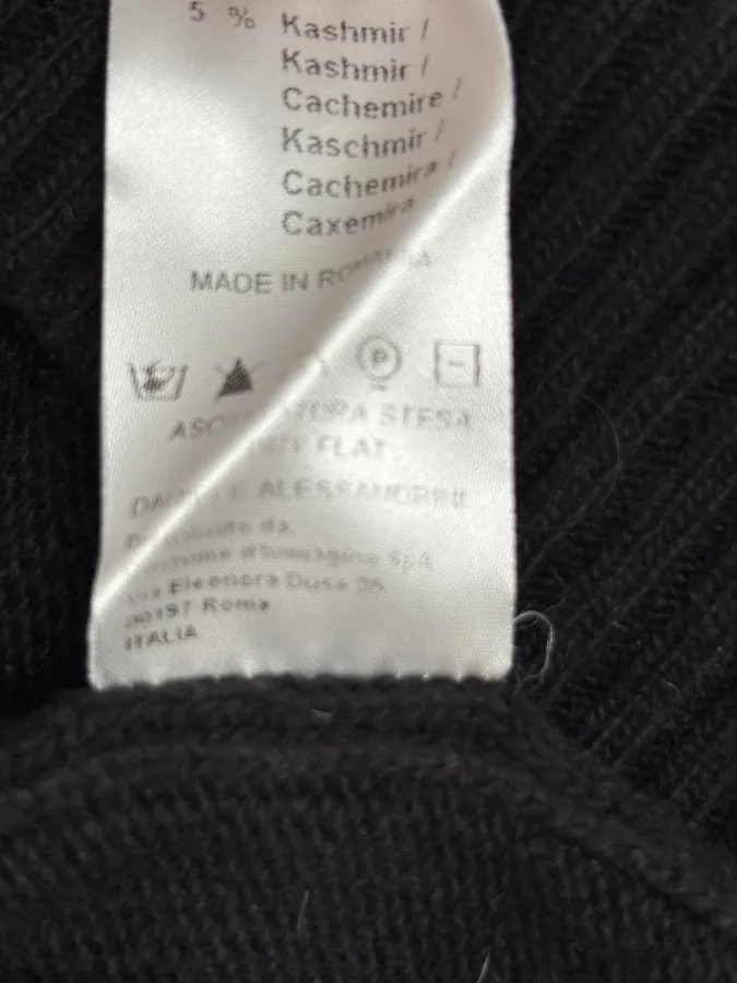 2000s Daniele Alessandrini Red Line Black Wool Sweater - Image 10
