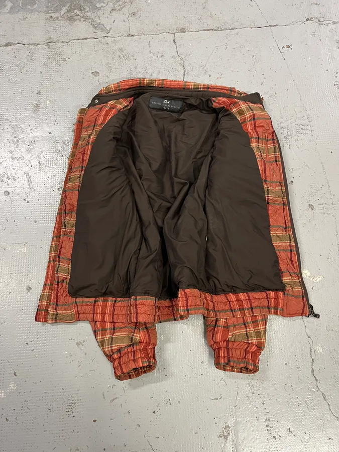 2000s Daniele Alessandrini Red Tartan Plaid Bomber Jacket - Image 8