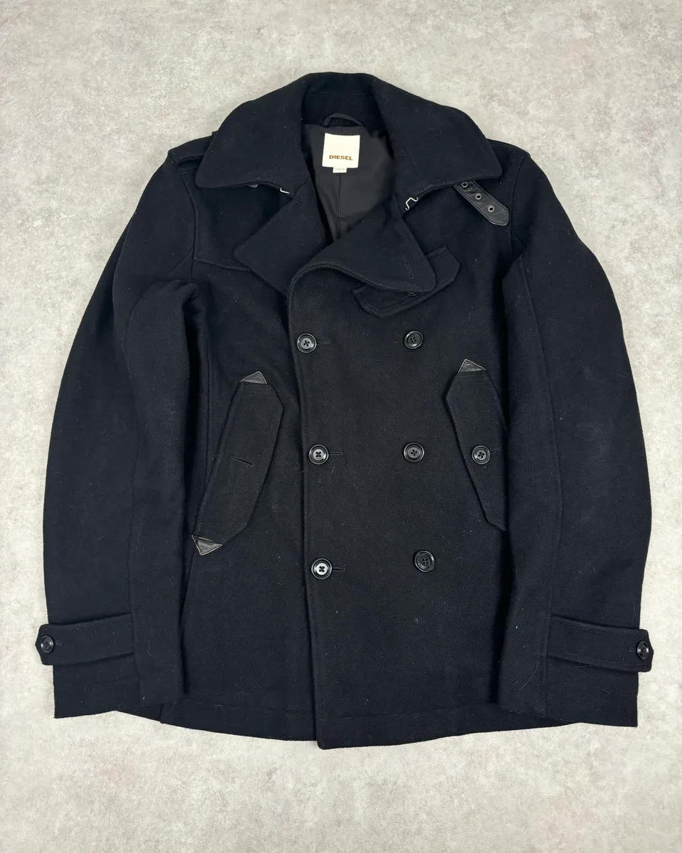 2000s Diesel Black Classy Wool Caban Jacket