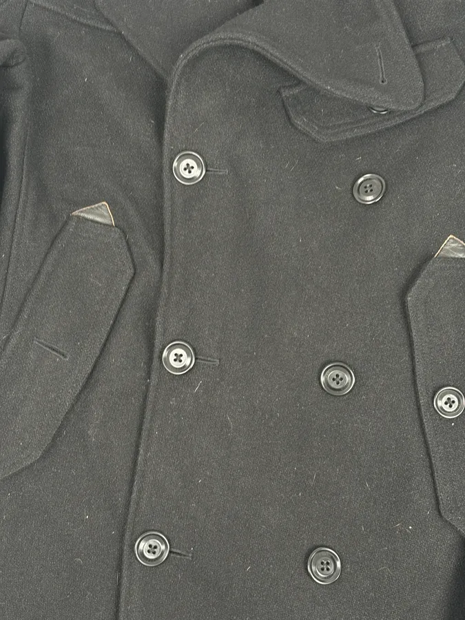 2000s Diesel Black Classy Wool Caban Jacket - Image 9