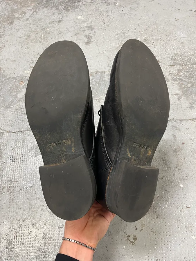 2000s Diesel Black High Leather Boots - Image 6