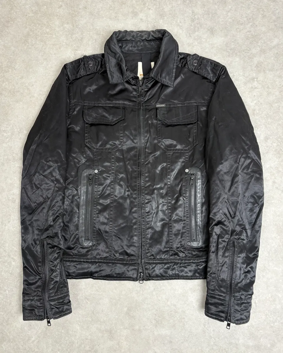 2000s Diesel Black Premium Satin Cargo Jacket