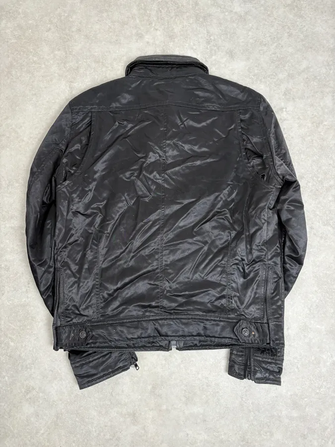 2000s Diesel Black Premium Satin Cargo Jacket - Image 5