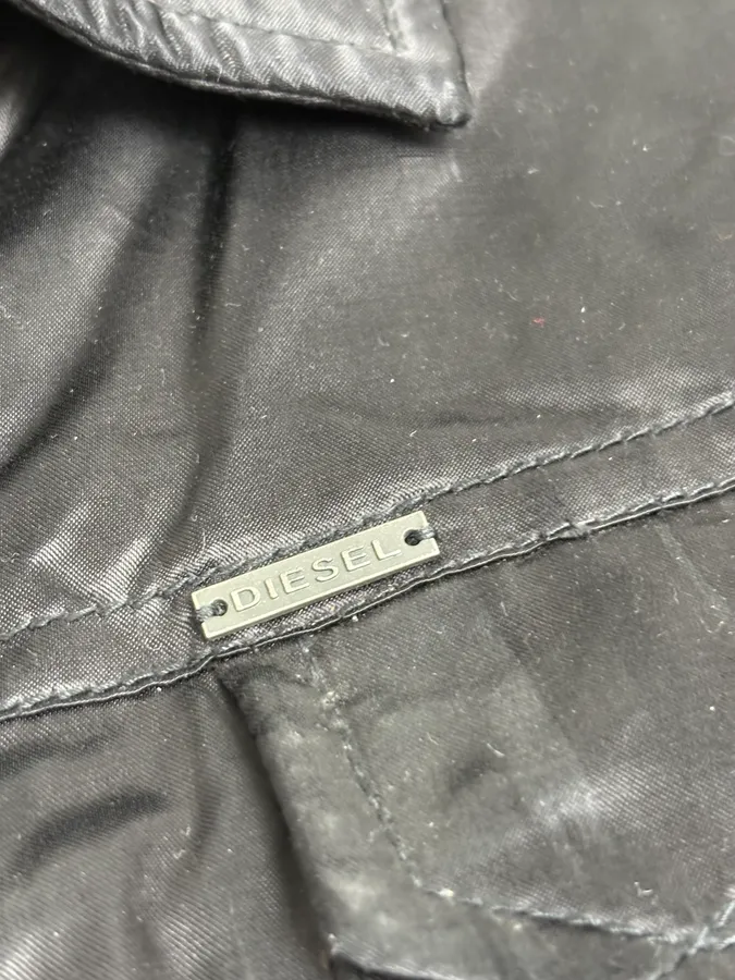 2000s Diesel Black Premium Satin Cargo Jacket - Image 7