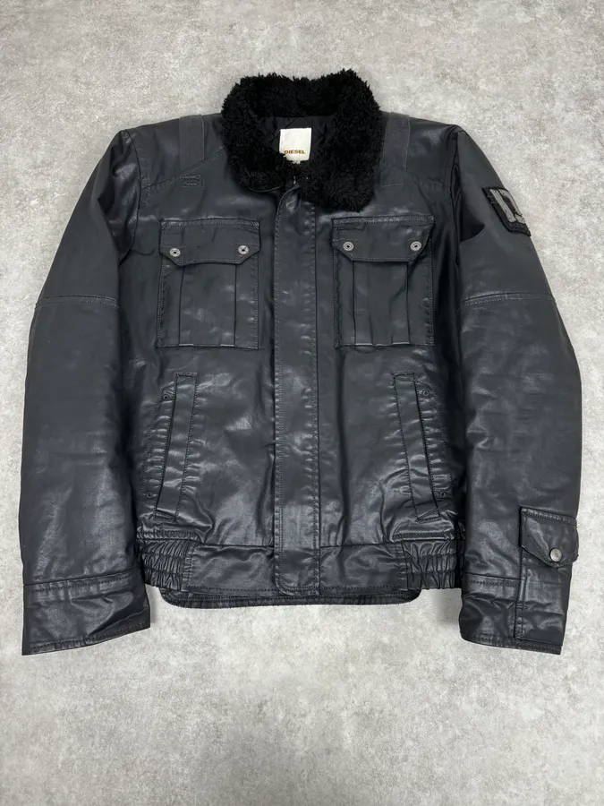 2000s Diesel Black Waxed Mafia Obscure Jacket