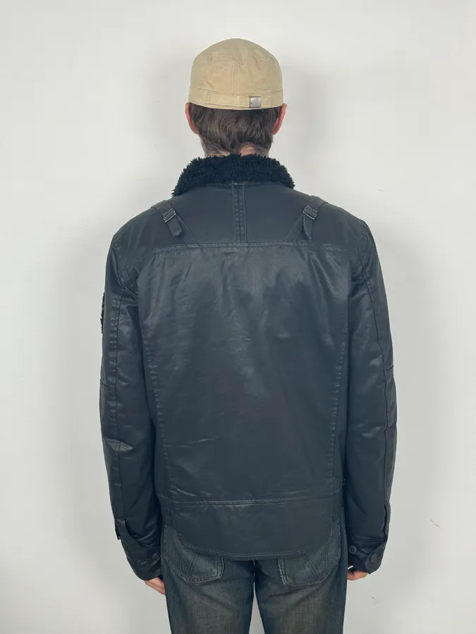 2000s Diesel Black Waxed Mafia Obscure Jacket - Image 3