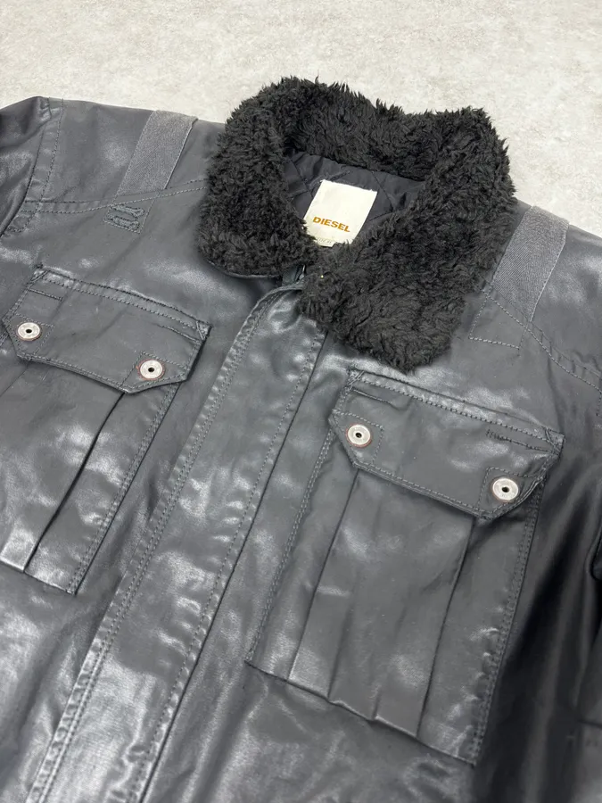 2000s Diesel Black Waxed Mafia Obscure Jacket - Image 5