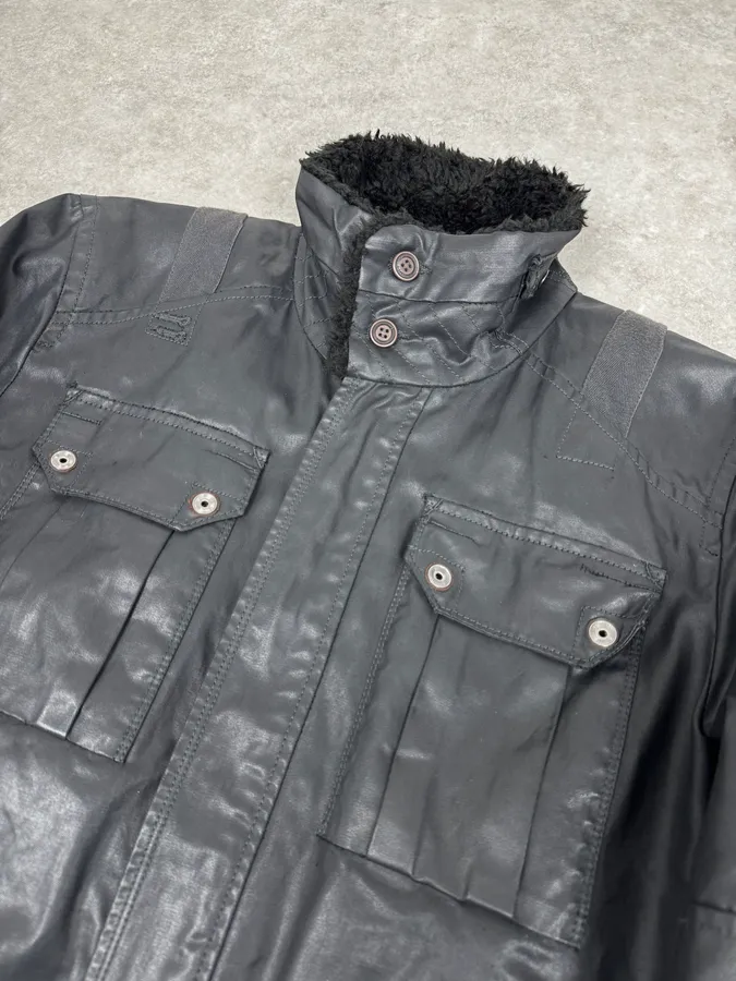 2000s Diesel Black Waxed Mafia Obscure Jacket - Image 6