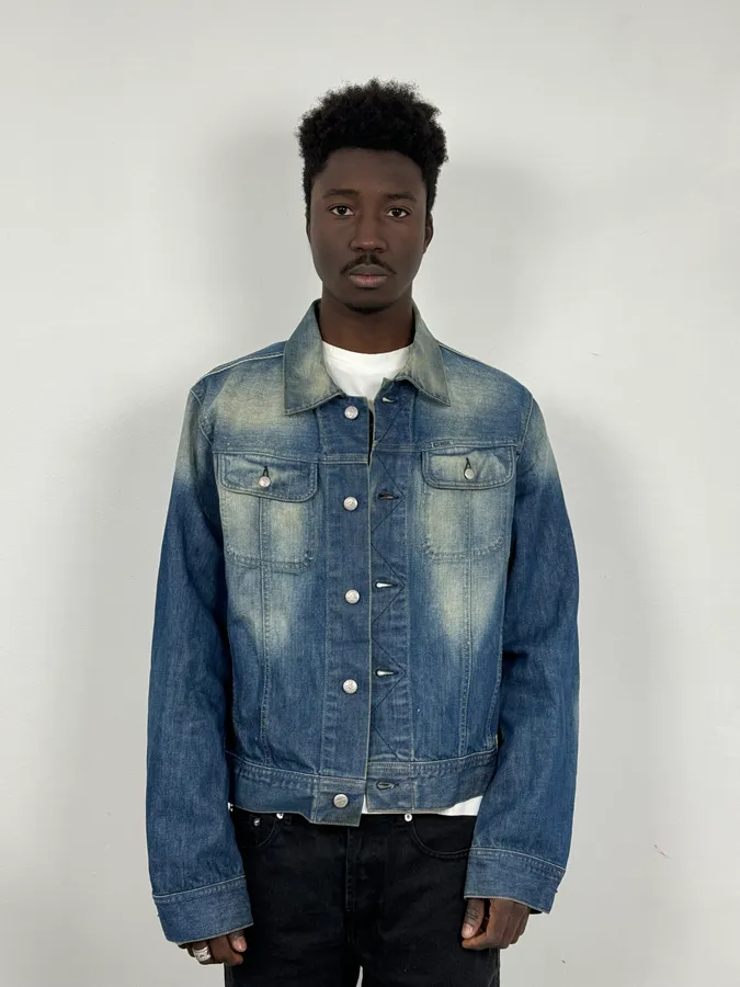 2000s Diesel Blue Faded Denim Jacket - Image 2