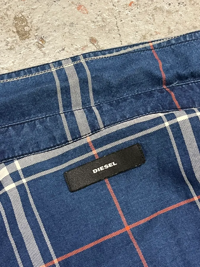 2000s Diesel Blue Gradient Shirt - Image 10